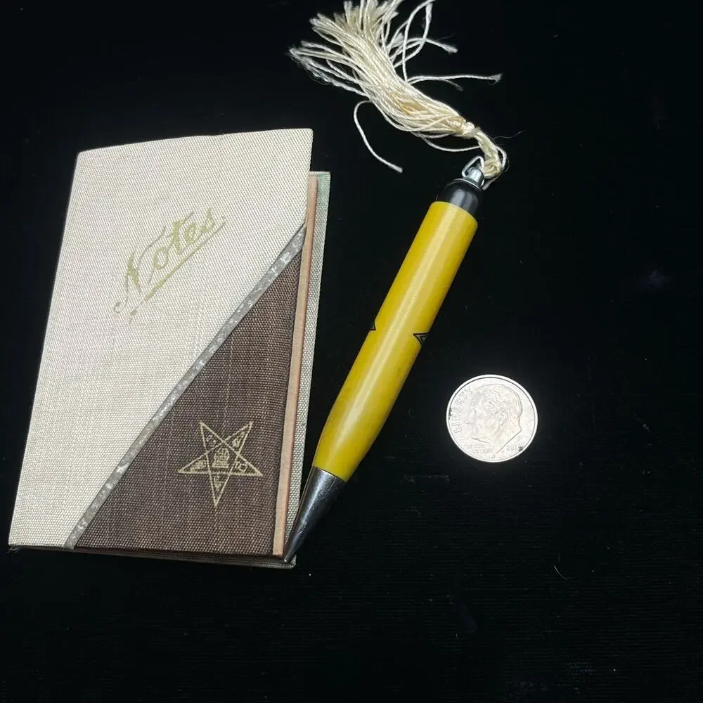 Masonic Ephemera Small Blank Notes Book Pencil Tassel Fraternal Order of Masons